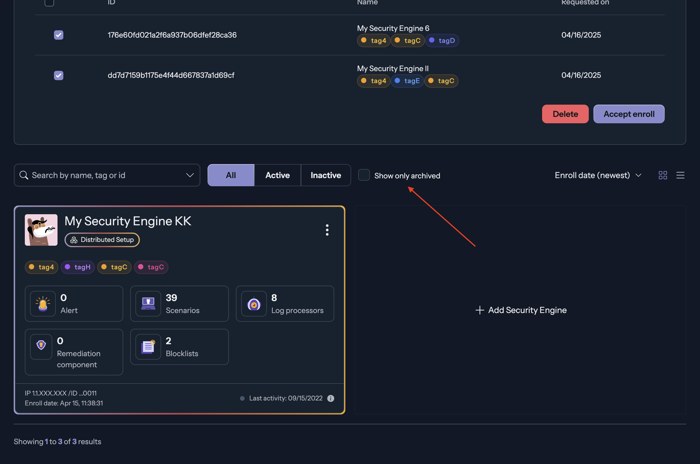 Show archived Engine